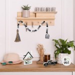 4 Pieces Fall Tiered Tray Decor Set Including House Farmhouse Sign Wooden Small Decor Items Double Printed Shelf Signs Plaid Wood Bead Garland for Home Decor Warm Style - BCB7IISYD