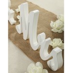 Adeeing Mr and Mrs Signs Wedding Sweetheart Table Decorations Wooden Freestanding Letters for Photo Props Rustic Wedding Decoration Anniversary Wedding Shower Gift White - BLV3JUVJF