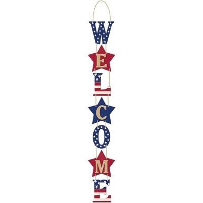 Amscan 241403 Americana Welcome MDF Sign 28" x 4" 1 Pc - BLDKYSTFO