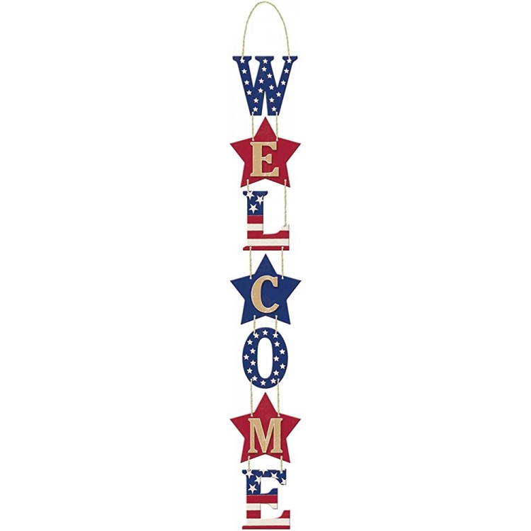 Amscan 241403 Americana Welcome MDF Sign 28 x 4 1 Pc - BLDKYSTFO