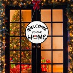 D1resion 19Pcs Mouse Seasonal Interchangeable Welcome Door Sign Welcome to Our Home Hanging Signs Wooden Round Decorative Plaques Set for Autumn Halloween Thanksgiving Christmas Home Porch Decor - BS4949S18