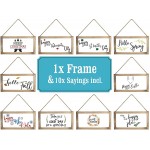Farmhouse Wall Decor Signs For Spring and Summer Decor With Interchangeable Sayings Rustic 9X17” Wood Picture Frame with 10 Designs Easy To Hang Indoor Decorations For Your Home - BALA9YG7P