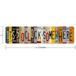 Five O Clock Somewhere Unique Metal Wall Decor for Home Bar Diner Pub 16 x 4 Inches,Fun Kitchen Decor Unique Drinking Sign Funny Bar Signs Vintage Kitchen Signs - BI7S5LCFA