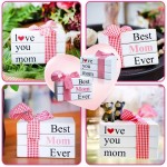 LIVDUCOT Mini Wood Decorative Book Stack Gifts for Mom Faux Decorative Books for Mothers Day Decor 2 Signs in 1 Reversible Best Mom Ever Mothers Birthday Gift Mothers Day Gifts from Son Daughter - B47GYNRL0