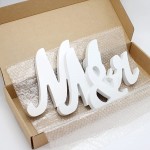 Mr & Mrs Sign for Wedding Table Large Mr and Miss Wooden Letters Party Decoration Head Table Wedding Wood Letter Just Married Sign Anniversary Party Valentine's Day Decor white - B6IG0GRG9