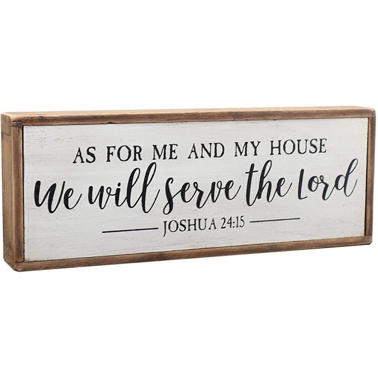 Paris Loft As for Me and My House We Will Serve The Lord Wood Rustic Wall Sign Plaque|Farmhouse Home Decor|Christian Decor|Bible Verse Sign - BA0UK5DHF