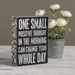 Primitives by Kathy 22675 Floral Trimmed Box Sign 6 x 8 Positive Thought - BEWTDF8GD