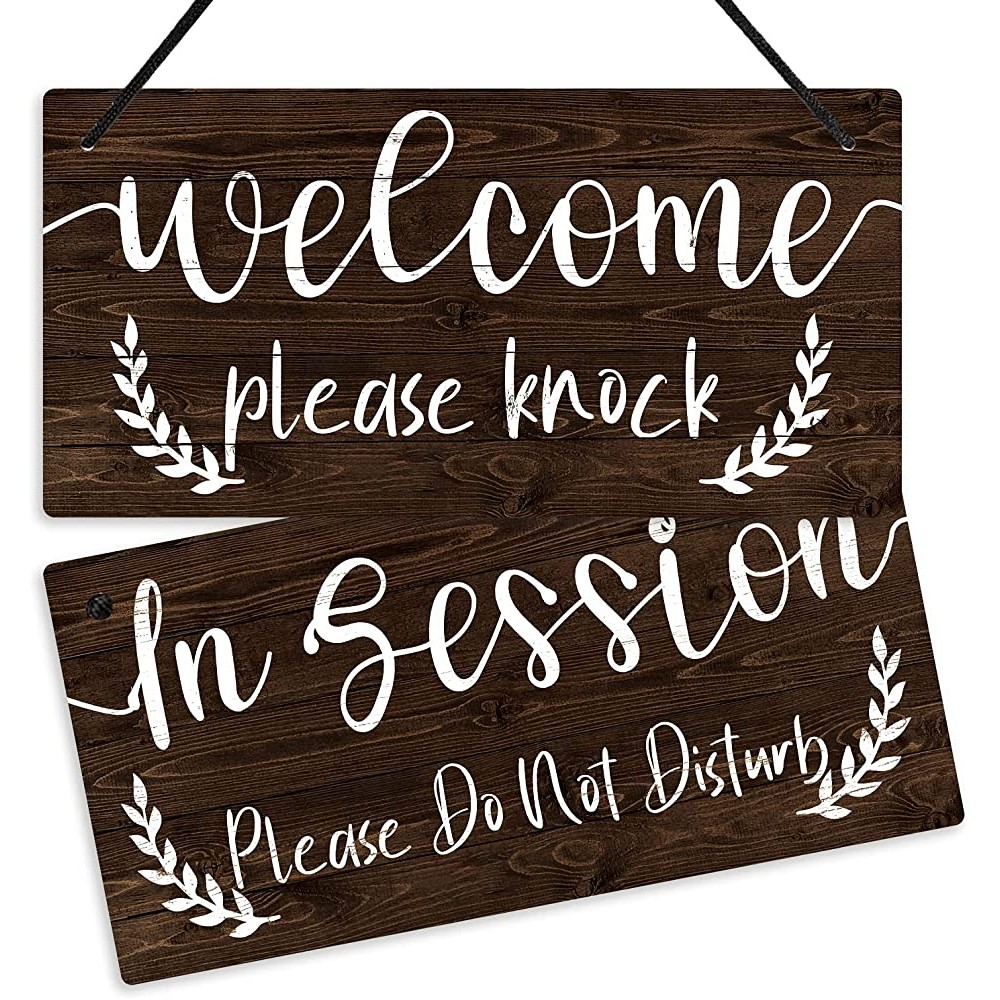 Putuo Decor In Session Do Not Disturb Door Sign Reversible Double Sided Sign for Business Office Therapist Clinic Treatment 10x5 Inches PVC Hanging Plaque in Session - B0Y4B4F1W