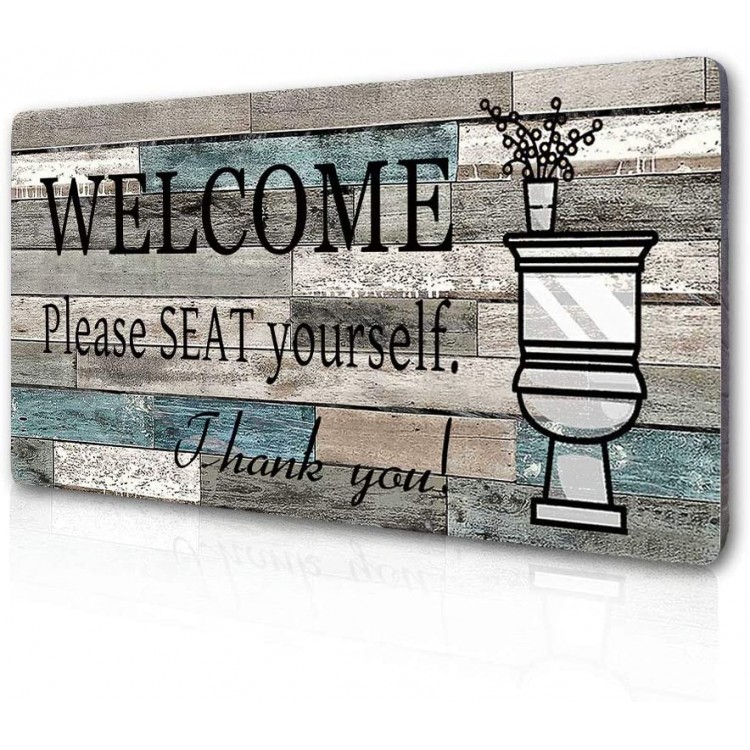 Smarten Arts Funny Bathroom Wall Decor Sign Farmhouse Rustic Bathroom Decorations Wall Art 16 by 8 Please Seat Yourself Large Wood Plaque Wall Hanging Sign - BMRLHL0N6