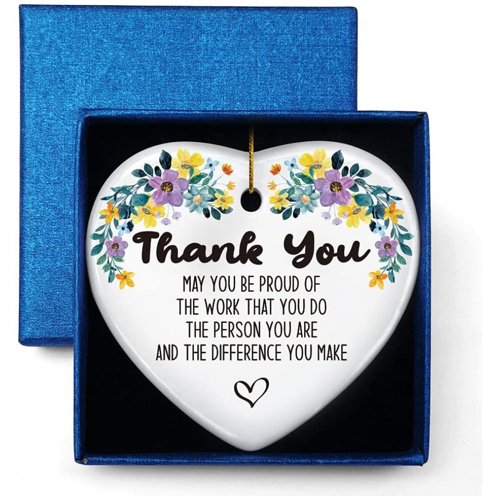 Thank You Gifts May You Be Proud of The Difference You Make Ornament Keepsake Sign Heart Plaque Retirement Gifts for Women Friends Leaving Farewell Birthday Christmas for Coworkers Boss Colleague - BSH4897UN