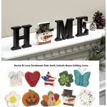 The Lakeside Collection Decorative Tabletop Home Letter Sign with Seasonal Icons 13 Pieces - BSI3LZIVH