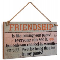 Yankario Funny Friendship Gifts for Women Friends Birthday Gifts for Best Friends Unique Gifts for Her Wall Art Decor Wooden Sign 12" by 6" - B6GLRI1DW
