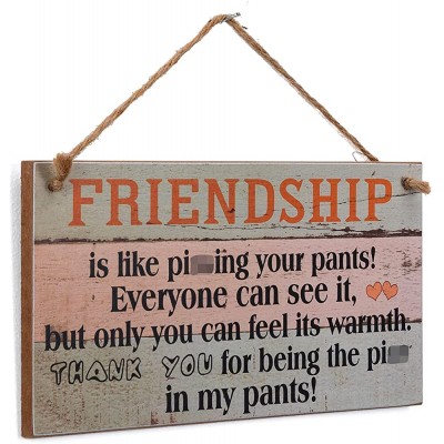 Yankario Funny Friendship Gifts for Women Friends Birthday Gifts for Best Friends Unique Gifts for Her Wall Art Decor Wooden Sign 12" by 6" - B6GLRI1DW