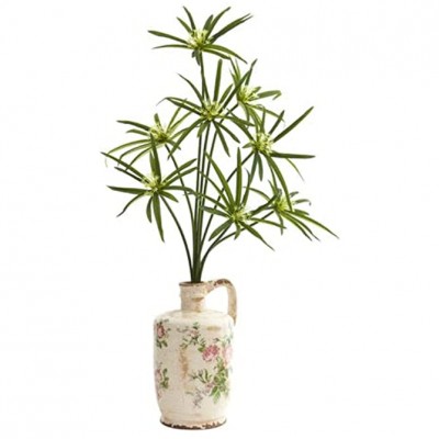 27” Cyperus Artificial Plant in Floral Pitcher - BJGOL1XFS