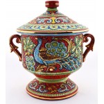 ART ESCUDELLERS Cermic Multicolored JUG Handpainted with 24K Gold Decorated in Byzantine RED Style. 9,06'' x 7,48'' x 9,45'' - BDTF8RHTD