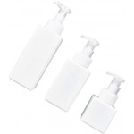 Cabilock Durable 3pcs Square Lotion Bottle Shampoo Shower Gel Dispenser Bottles Shampoo Container Storage 250ml+450ml+650ml White - B74RFW5XH
