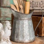 Colonial Tin Works CTW Metal Milk Pitcher Rustic Farmhouse Decor Steel 12-inch Height one size Galvanized Silver - B3I0ZL0NG