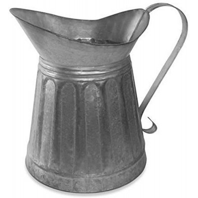 Colonial Tin Works CTW Metal Milk Pitcher Rustic Farmhouse Decor Steel 12-inch Height one size Galvanized Silver - B3I0ZL0NG