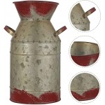 DOITOOL Metal Vase Milk Jug Can Galvanized Tin Vase Vintage French Flower Vase Rustic Farmhouse Decorative Pitcher Wedding Decor - BJQQIQ2ZF
