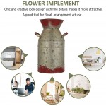 DOITOOL Metal Vase Milk Jug Can Galvanized Tin Vase Vintage French Flower Vase Rustic Farmhouse Decorative Pitcher Wedding Decor - BJQQIQ2ZF
