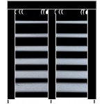 Double Row 7Layer 6 Grid Waterproof Shoe Rack Roller Blind Shoe Cabinet HHmei US Shipment Double row 7 layer 6 grid waterproof simple shoe rack roller large capacity [Shipped from America] - B0V43AQKU