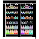 Double Row 7Layer 6 Grid Waterproof Shoe Rack Roller Blind Shoe Cabinet HHmei US Shipment Double row 7 layer 6 grid waterproof simple shoe rack roller large capacity [Shipped from America] - B0V43AQKU