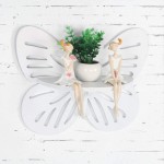 Fdit Storage Rack Butterfly Shape Storage Rack Wall Shelf Rural Style Home Decoration - BY4AAO31L