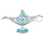 Gazechimp Vintage Collectable Aladdin Genie Light Magic Lamps Tabletop Arabian Accent Silver-Blue - BDIX55VG0