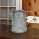 Stonebriar SB-5918A Small Country Rustic Galvanized Metal Pitcher with Handle 5 inch - BM7HMDKZW