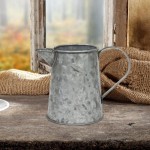 Stonebriar SB-5918A Small Country Rustic Galvanized Metal Pitcher with Handle 5 inch - BM7HMDKZW