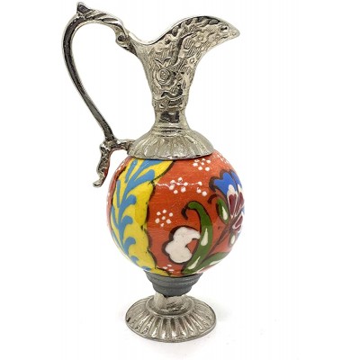 Turkish Style Porcelain Ceramic and Copper Decorative Everyday Ornament Pitcher Decorating Kit Creative Gift for Family - BM2KWFWPL