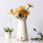 VANCORE Shabby Chic Large Metal Jug Flower Pitcher Vase - BBXJOY1QZ
