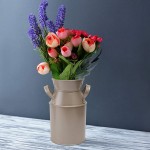 YARNOW 2Pcs Metal Flower Vase Primitive French Country Bucket Vase Vintage Fresh Dry Flower Plant Iron Barrel Tabletop Flower Container for Home Office - BQHBBXDC7