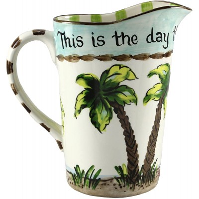 Young's Ceramic This is The Day The Lord Has Made Water Pitcher 8" - BZ0BMZVET