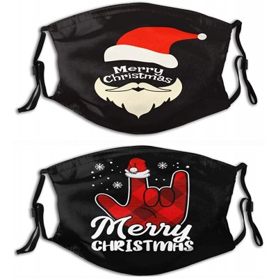 2PC Santa Claus Snowman Christmas Adult Face Masks Breathable Washable Reusable Adjustable New Year Gifts Dustproof Masks - BVLZHT00Z