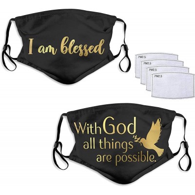 2PCS Christian Gifts For Women Face Masks Christian Gifts Face Covers Bible Dust Mouth Cover Reusable Adjustable With 4 Filters - BMD9DAIFA