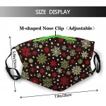 Christmas Snowflake Print Face Mask with 2Filters Fashion Christmas Decorative Masks Washable Reusable - BRFPCM6VR