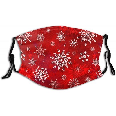 Christmas Snowflake Print Face Mask with 2Filters Fashion Christmas Decorative Masks Washable Reusable - BH48QKTRR