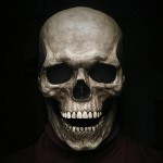 Creepy Halloween Full Head Skull Mask with Moving Jaw Adult Entire Head Realistic Latex Helmet Scary Skeleton Headgear - BJ4R2VTKP