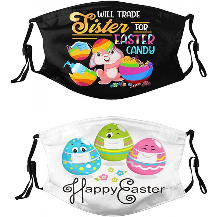 Easter Bunny Face Mask for Adults Will Trade Sister for Easter Candy,Easter Gift Reusable Adjustable Decorative Face Covers - BMEXEY61F