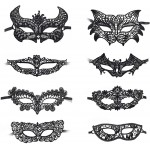 Hub's Gadget 20 Pieces Lace Mask Masquerade Venetian Eyemask Sexy Lady Lace Mask for Halloween Carnival Party Ball Costume Black - BNJYE3VOR