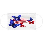 Independence Day Theme Butterfly & USA Flag Printed Disposable Mask for Kids - BIWR8Z1N8