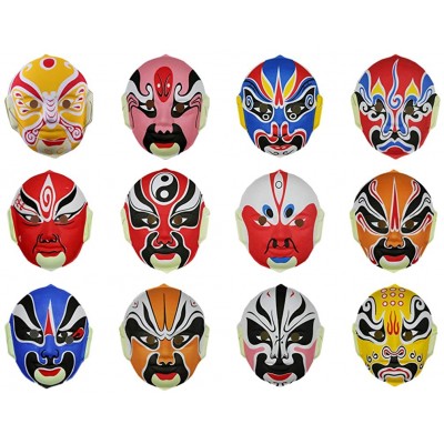 KESYOO 6pcs Chinese Opera Masks Peking Opera Mask Wall Sculpture Performance Cosplay Props Flocking Face Cover Decor for Halloween Party Home - BDPT1T3RP