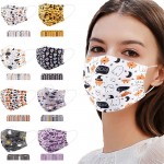 Miffen 8 Pcs Halloween Mask Disposable Spunlace Fabric Adult Print with 3-Layer Meltblown Funny Facial Masks Decorative，for Indoor Outdoor Use Color : D - B0KB4MP7E