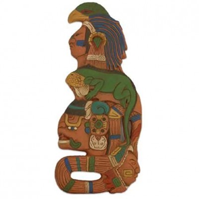 NOVICA Decorative Archaeological Large Ceramic Mask Earthtone Maya Lord of The Sky' - BTRYXCA77