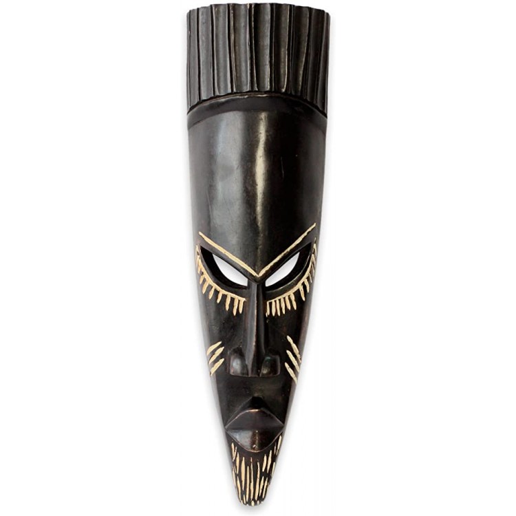NOVICA Decorative Ghanaian Large Sese Wood Mask Black Traditions' - BF1HF2UM0