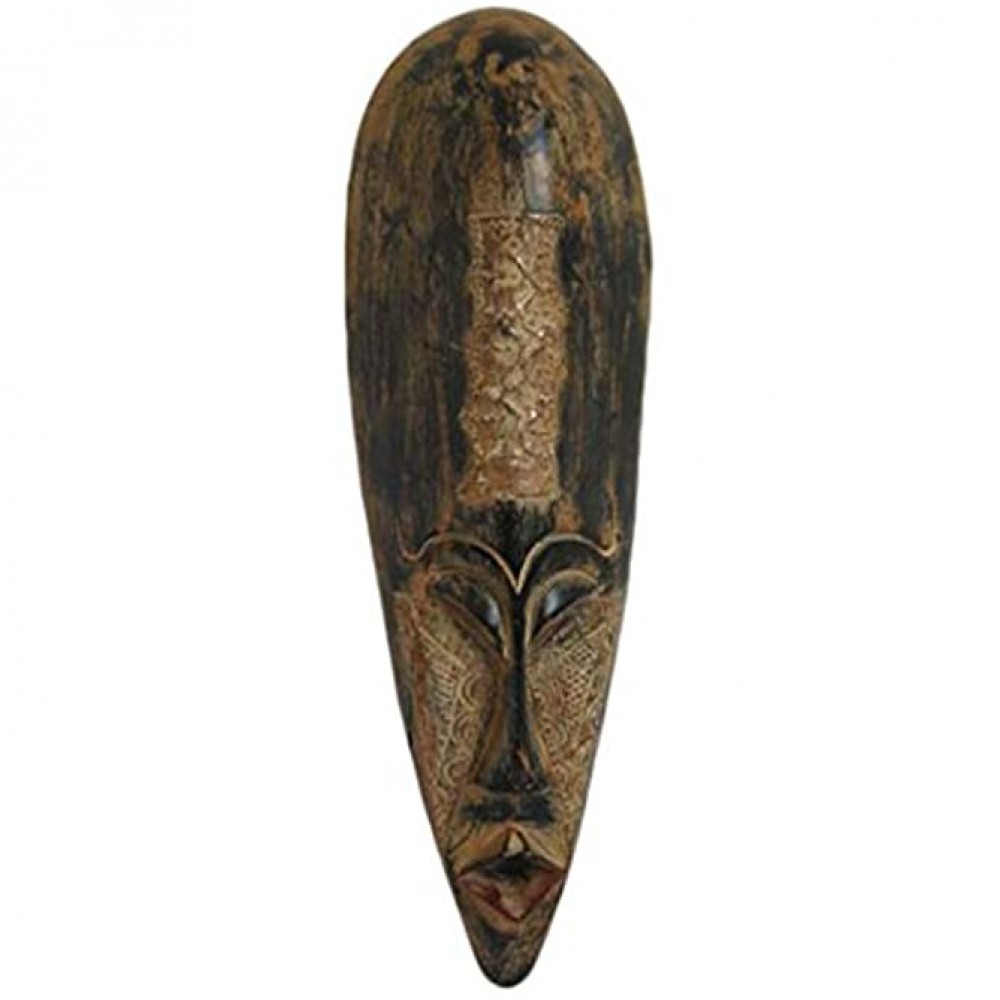 NOVICA Decorative Large Sese Wood Mask Beige Man in Love' - BQP9DHVNF
