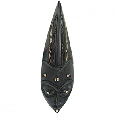 NOVICA Decorative Large Sese Wood Mask Black 'Remember Someday' - B1H5JD2ME