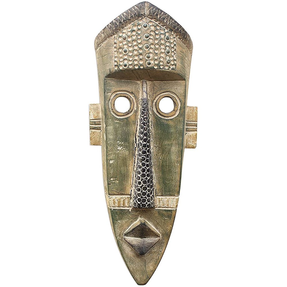 NOVICA Decorative Wood Mask Gray - BQD9W7FRL