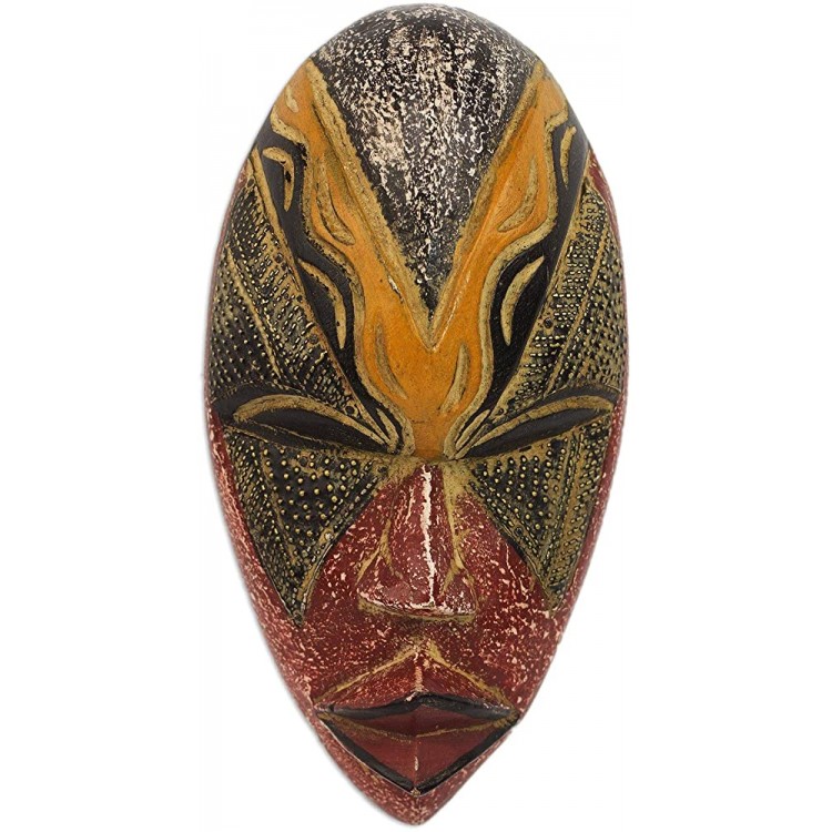 NOVICA Decorative Wood Mask Multicolor - B37FSES1O